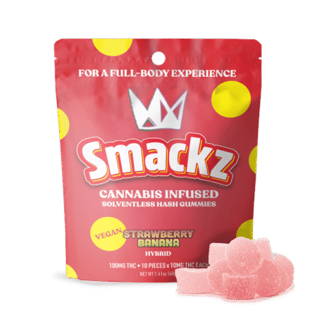 Strawberry Banana Flavored Solventless Gummies - 10x 10mg/gummy