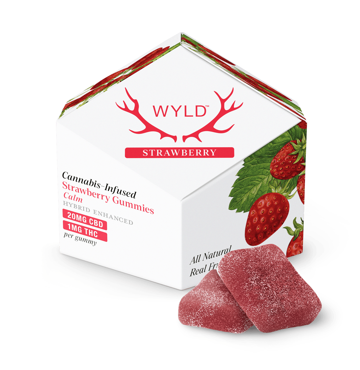 WYLD | Strawberry 20:1 CBD + Hybrid Enhanced Gummies | 10mg | 10ct | 1g/ea