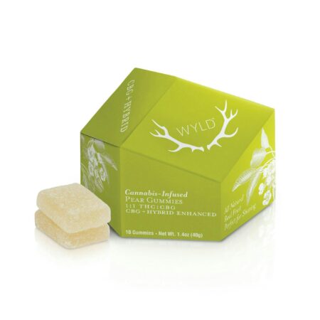 WYLD | Pear 1:1 CBG + Hybrid Enhanced Gummies | 100mg | 10ct | 10mg/ea
