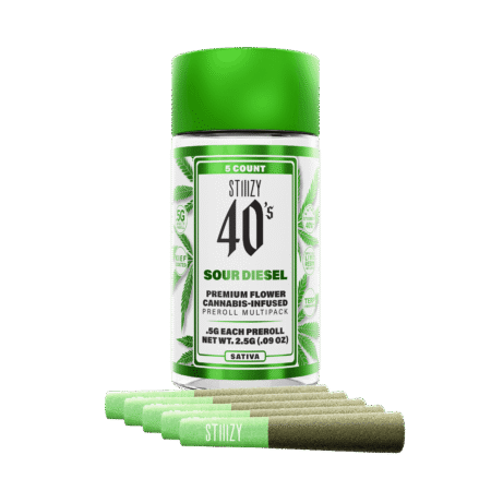 - SOUR DIESEL - .5G 40's Infused Preroll 5 Pack