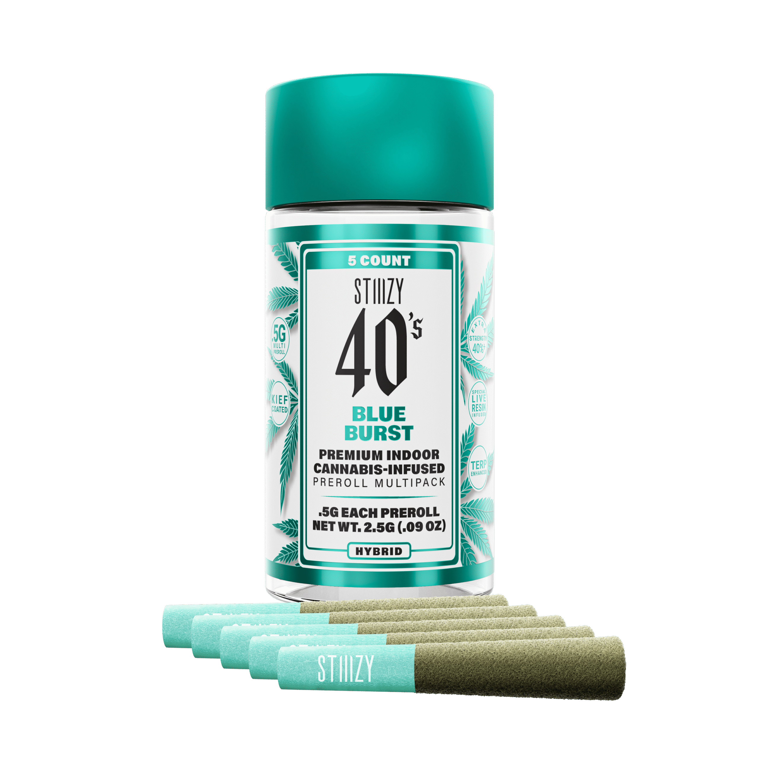- BLUE BURST - .5G 40's Infused Preroll 5 Pack